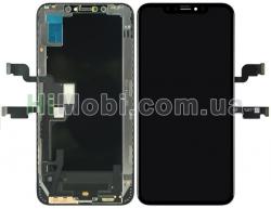 Дисплей (LCD) iPhone XS MAX з сенсором чорний (переклеєний) (СКЛО У ПОДАРУНОК!)