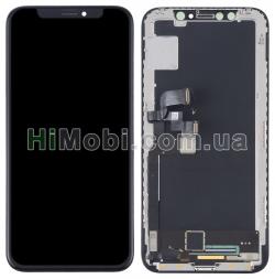 Дисплей (LCD) iPhone X з сенсором чорний оригінал (переклеєний)