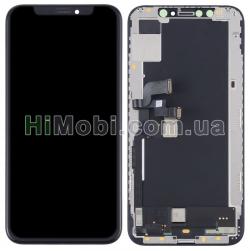 Дисплей (LCD) iPhone XS з сенсором чорний оригінал (переклеєний)